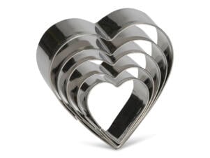 Uitsteekvorm hart inox 5 stuks