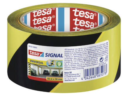 Tesa Universal ruban de signalisation 66m x 50mm jaune/noir 1
