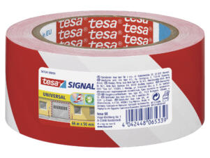 Tesa Universal ruban de signalisation 66m x 50mm rouge/blanc