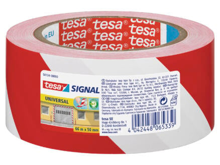 Tesa Universal ruban de signalisation 66m x 50mm rouge/blanc 1