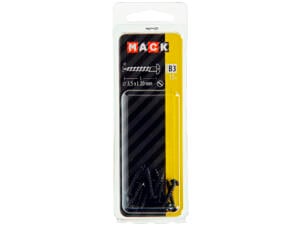 Mack Vis à bois 20x3,5 mm noir zingué 15 pièces