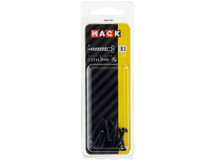 Mack Vis à bois 20x3,5 mm noir zingué 15 pièces 1