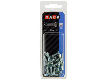 Mack Vis autoforantes TF PZ2 16x4,2 mm zingué 28 pièces 1