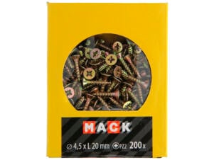 Mack Vis pour aggloméré PZ2 20x4,5 mm bichromate 200 pièces
