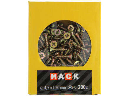 Mack Vis pour aggloméré PZ2 20x4,5 mm bichromate 200 pièces 1