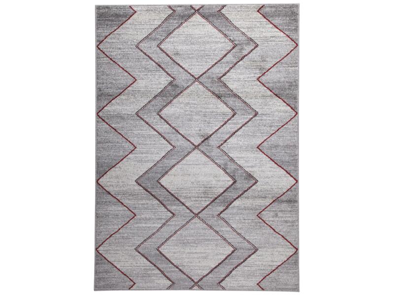 Vivace Casa J tapijt 230x160 cm wit/grijs/rood
