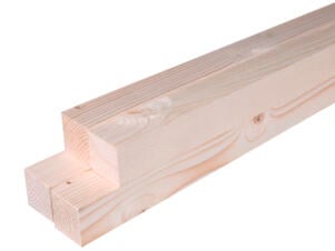 Vurenhout ruw 46x46 mm 300cm