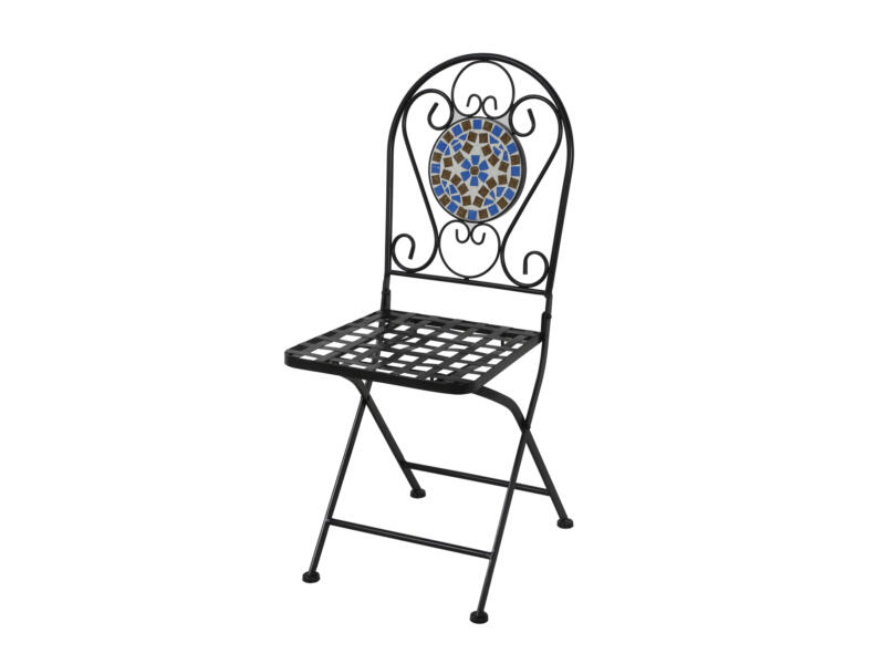 Garden Plus Warwick chaise bistrot mosaïques noir 2 pièces