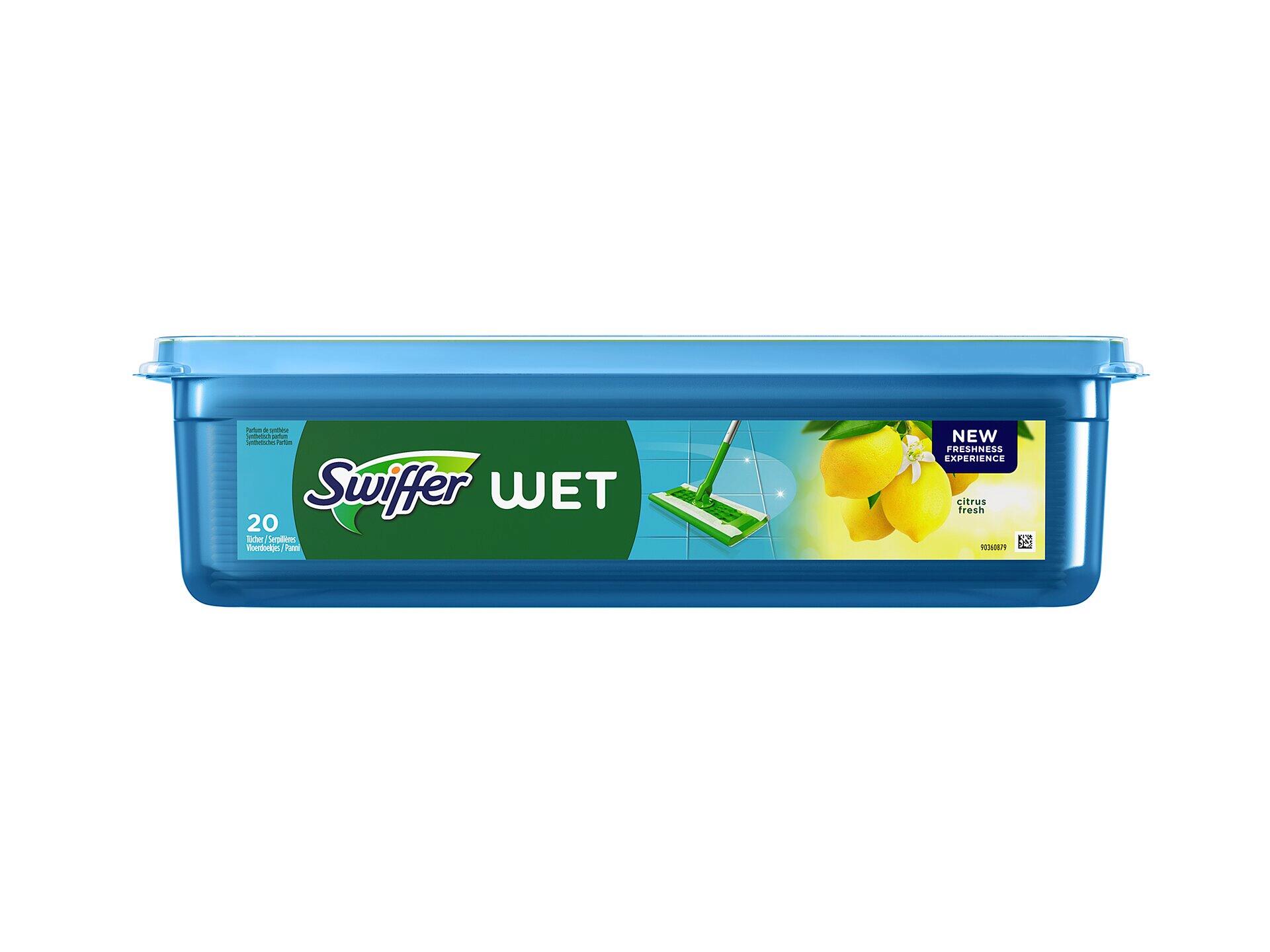 Swiffer Wet recharge chiffon de sol citron 20 pièces
