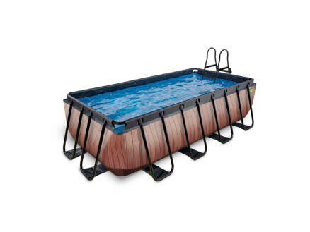Exit Toys Wood piscine 400x200x100 cm + pompe filtrante à sable 1
