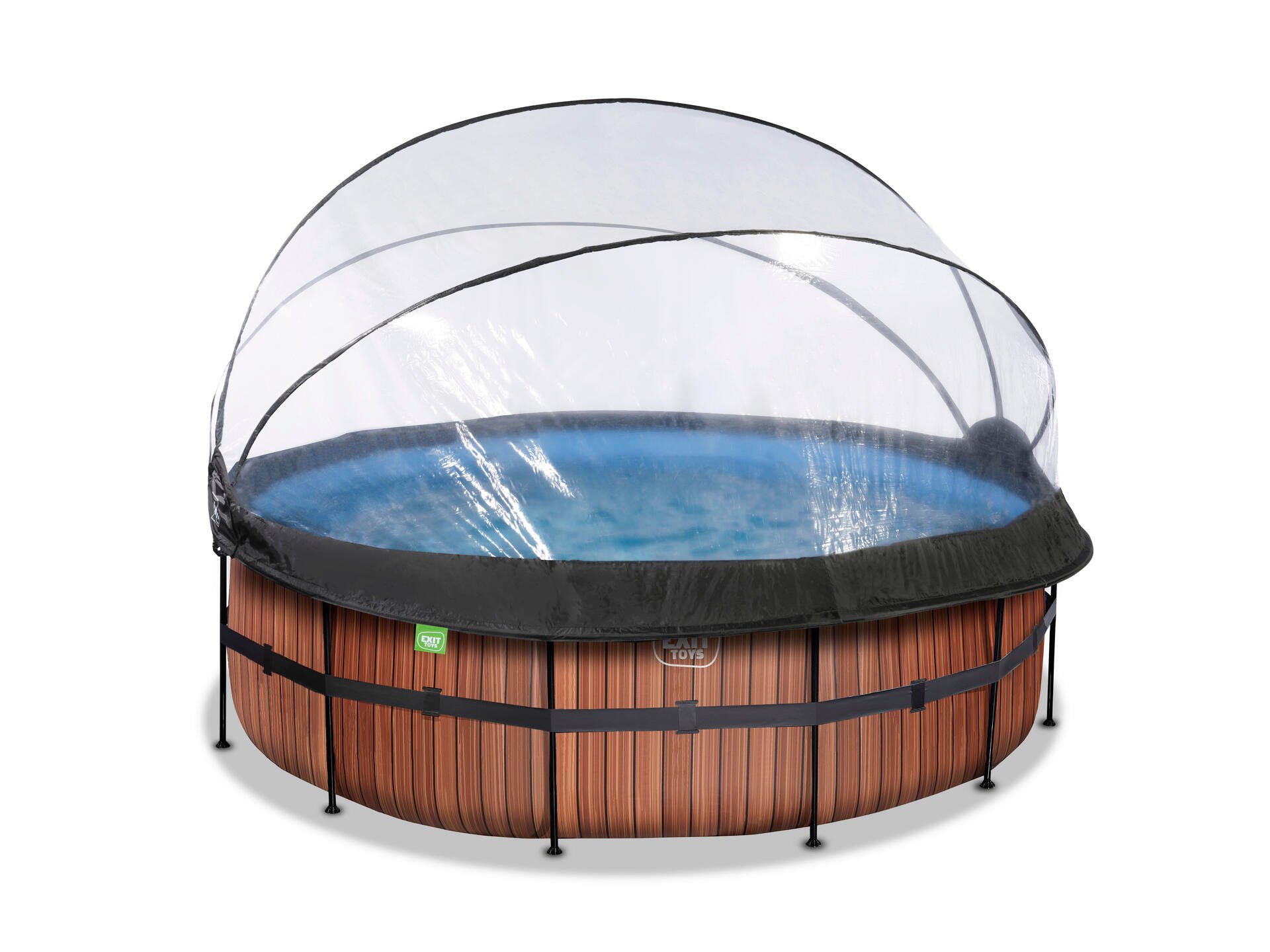 Exit Toys Wood piscine avec dôme 427x122cm + pompe à chaleur