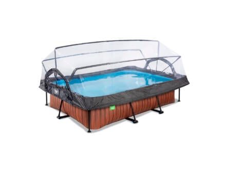 Wood zwembad met overkapping 300x200x65 cm + filterpomp 1