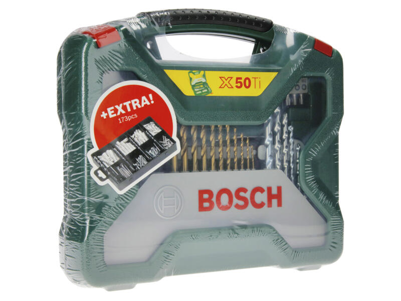 Bosch X-Line coffret d'accessoires 50 pièces + fixations 173 pièces