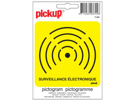 Zelfklevend pictogram surveillance électronique 10x10 cm 1