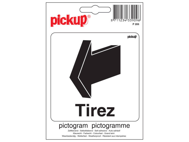 Tirez Symbol Zelfklevend pictogram tirez 10x10 cm | Hubo