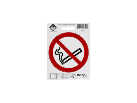 Zelfklevend pictogram verboden te roken 10cm 1
