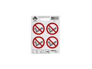 Zelfklevend pictogram verboden te roken 4,7x4,7 cm 4 stuks