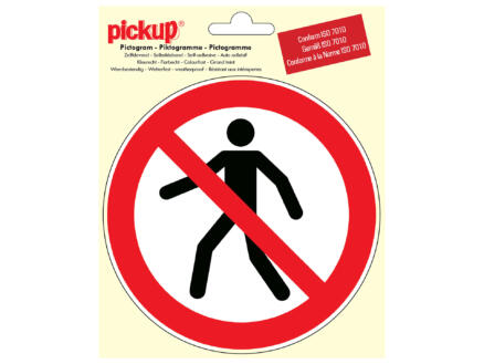 Zelfklevend pictogram voetgangers verboden 15cm 1