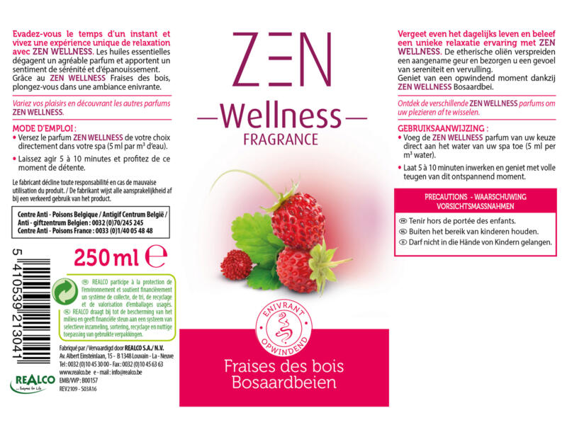Zen Spa Zen Wellness parfum pour spa 250ml fraises des bois