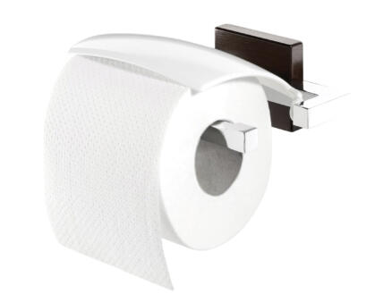 Zenna porte-papier toilette avec couvercle wengé 1