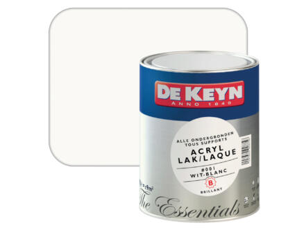 acryl lak hoogglans 0,75l wit #001 1