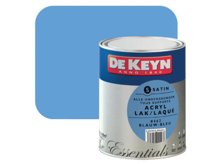 acryl lak zijdeglans 0,75l blauw #462 1