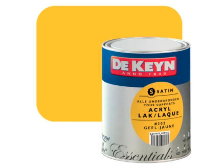 acryl lak zijdeglans 0,75l geel #202 1