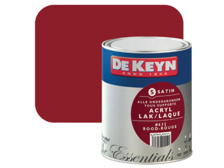 acryl lak zijdeglans 0,75l rood #632 1
