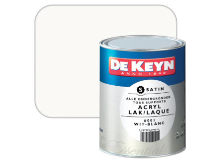 acryl lak zijdeglans 0,75l wit #001 1