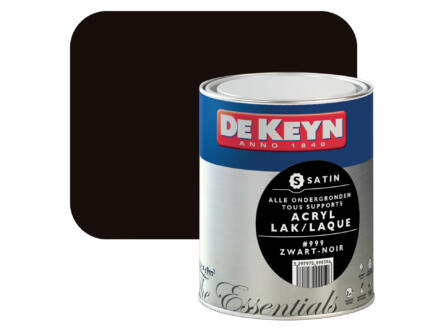 acryl lak zijdeglans 0,75l zwart #999 1
