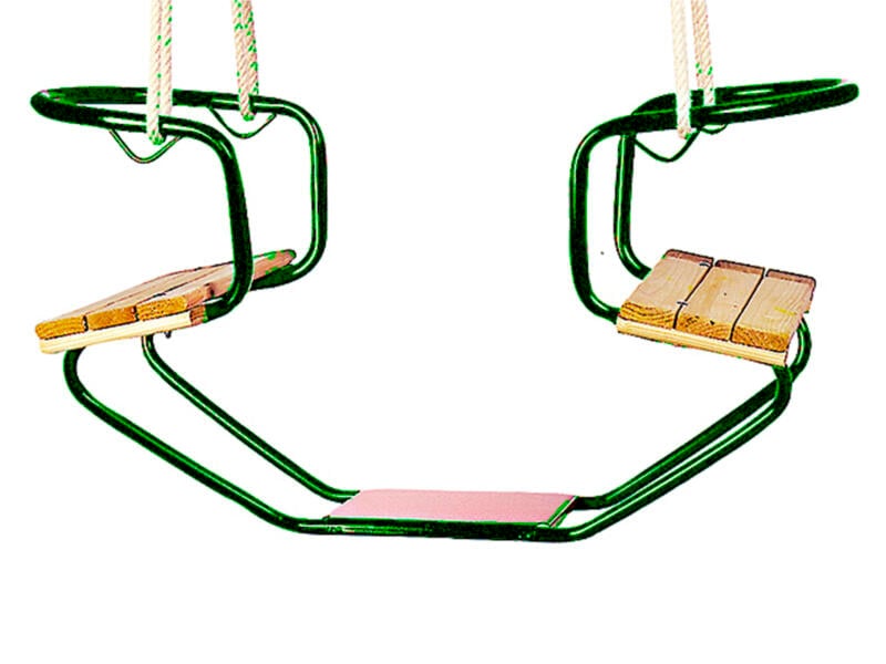 Gardenas balançoire double face à face bois/métal vert | Hubo