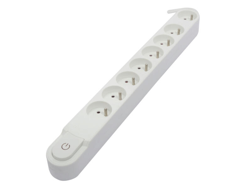 Chacon bloc multiprise design 8x avec interrupteur et câble 5m blanc