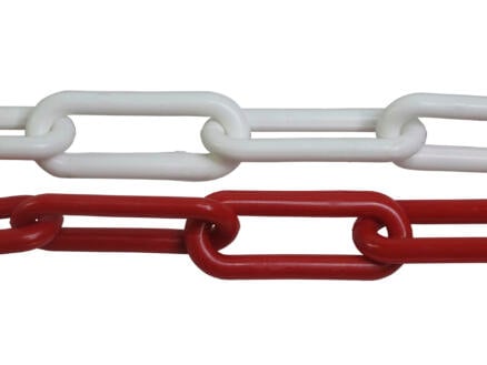 chaîne de délimitation maillon long 6mm rouge/blanc par mètre courant 1