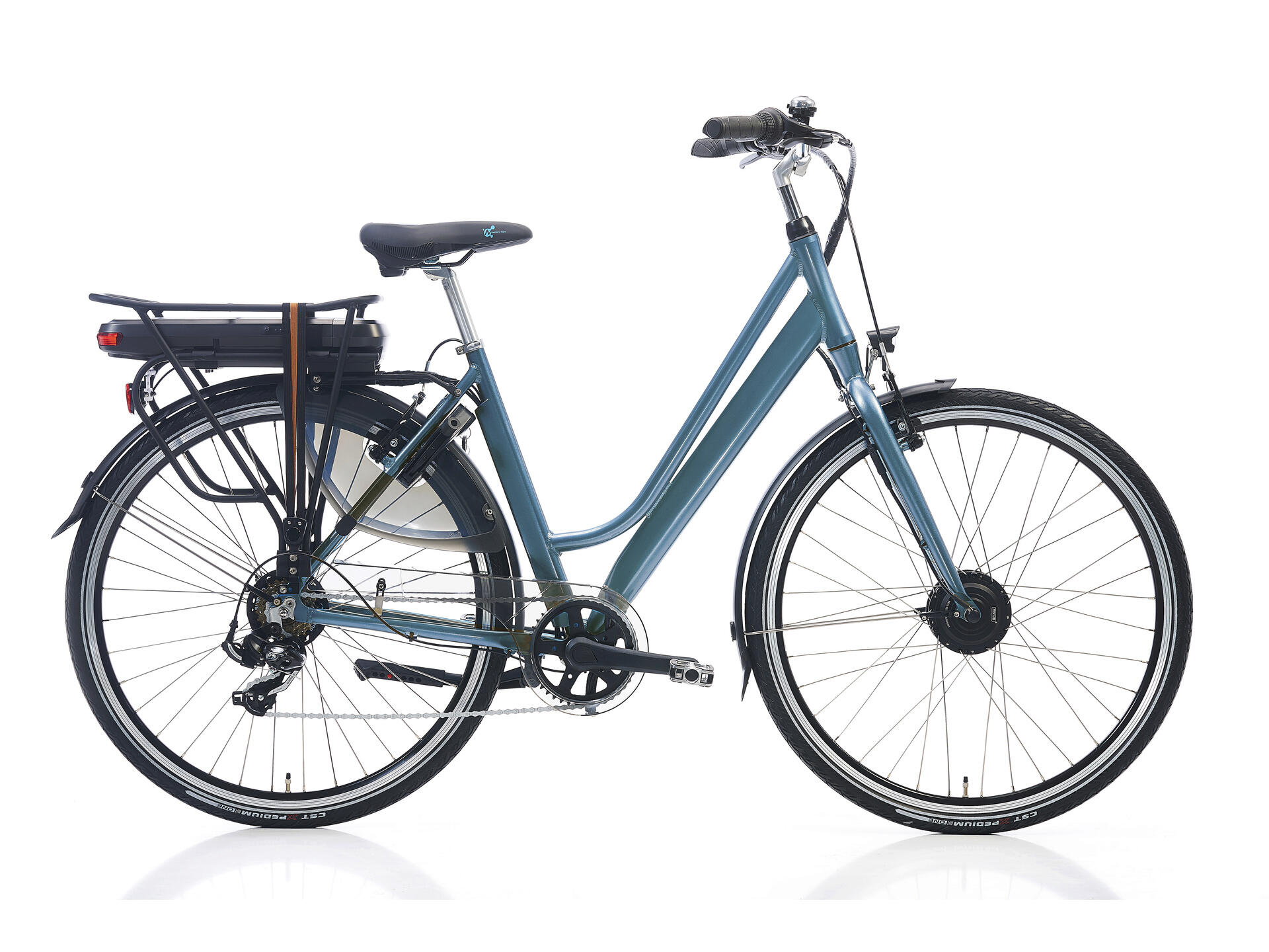 Elektrische Damesfiets Voorwielmotor Maat 51 Petrol Hubo elektrische-damesfiets-voorwielmotor-maat-51-petrol-hubo