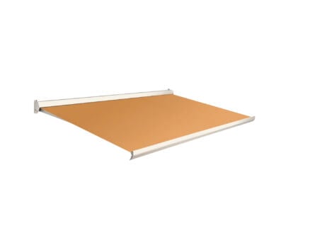 Domasol elektrische zonneluifel F10 350x300 cm oranje met crèmewit frame 1