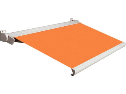 Domasol elektrische zonneluifel F20 350x250 cm + afstandsbediening oranje met crèmewit frame
