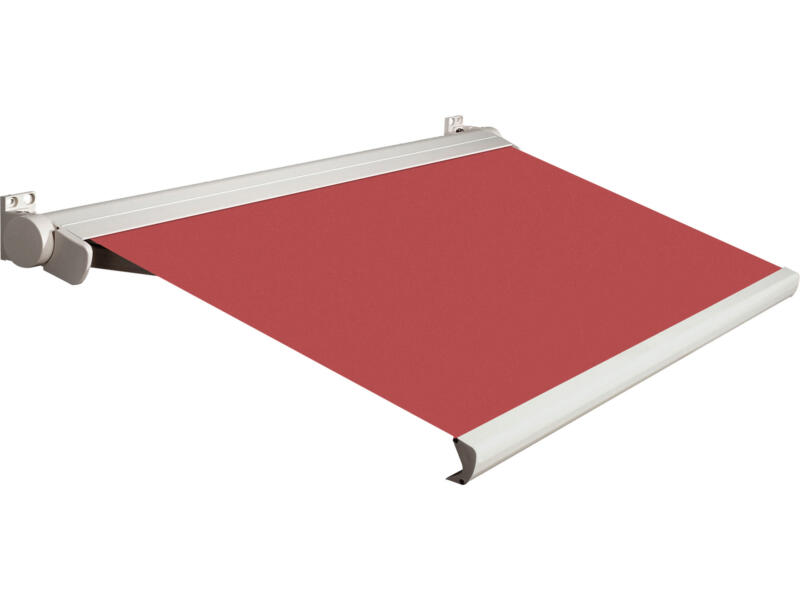Domasol elektrische zonneluifel F20 350x250 cm + afstandsbediening rood met crèmewit frame