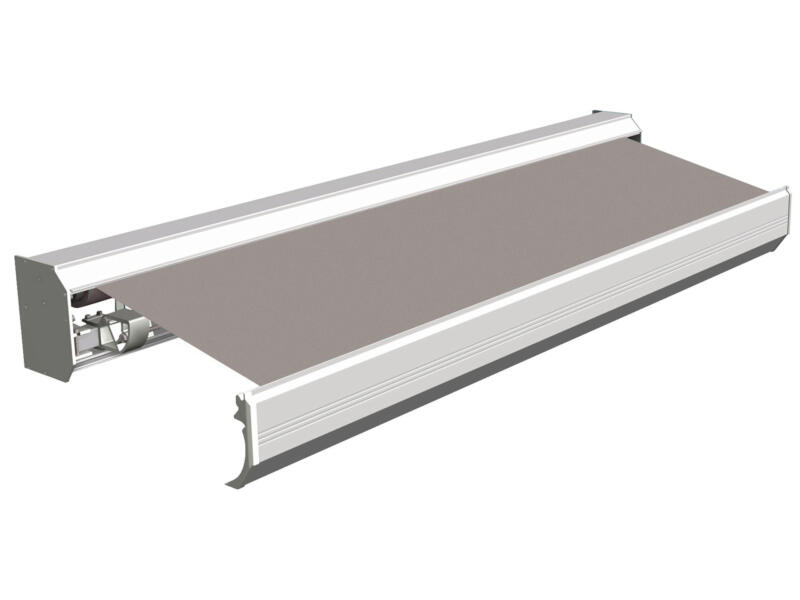 Domasol elektrische zonneluifel F30 400x300 cm + afstandsbediening grijs met crèmewit frame