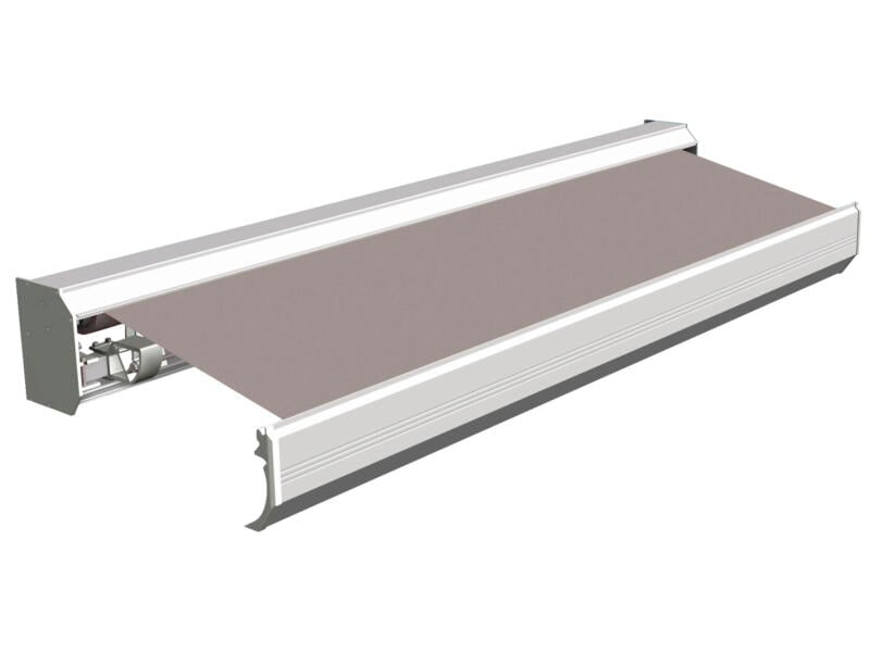 Domasol elektrische zonneluifel F30 450x300 cm + afstandsbediening grijs met crèmewit frame