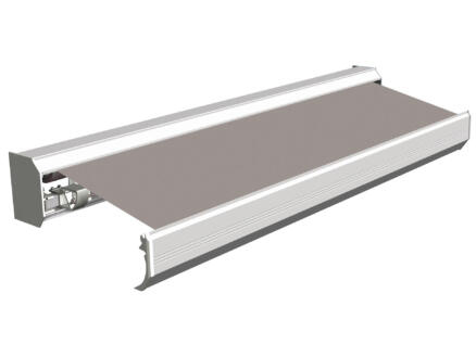 Domasol elektrische zonneluifel F30 500x300 cm + afstandsbediening grijs met crèmewit frame 1