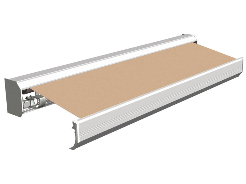 Domasol elektrische zonneluifel F30 500x300 cm beige met crèmewit frame