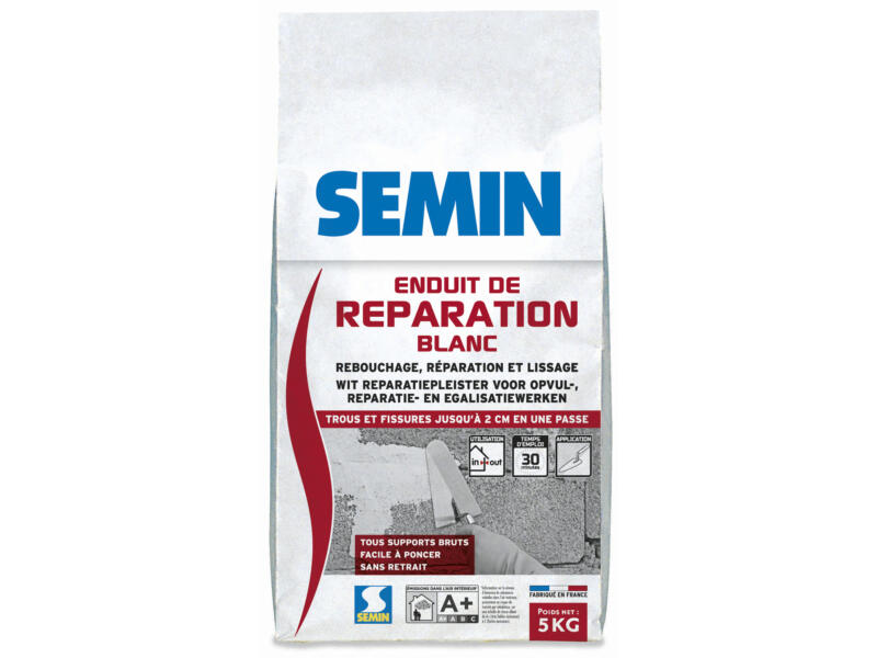 Semin enduit de réparation 5kg blanc | Hubo