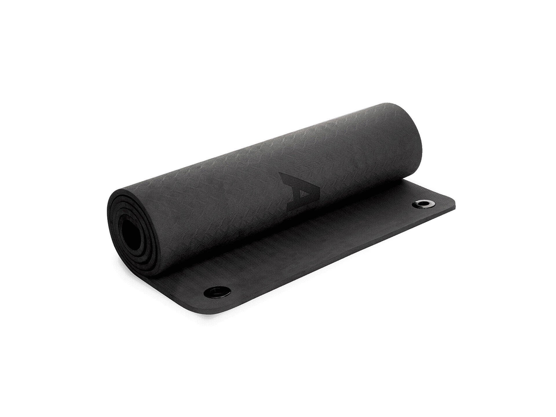Allons-Y fitnessmat met ophangoog 180x62 cm 10mm zwart