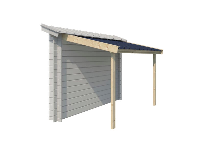 Gardenas houtstapelplaats met stalen dak 140x260 cm
