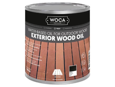 Woca huile bois extérieur 750ml noir 1