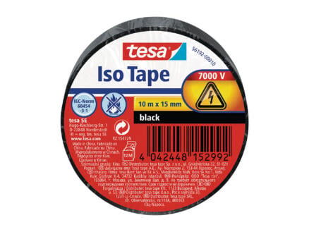 Tesa isolatietape 10m x 15mm zwart 1