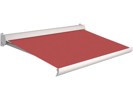 Domasol manuele zonneluifel F10 300x250 cm rood met crèmewit frame