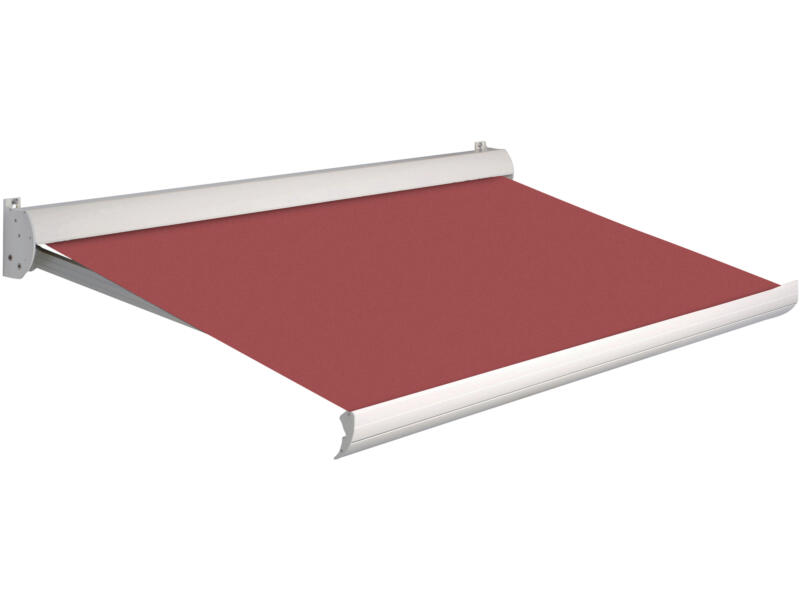 Domasol manuele zonneluifel F10 400x250 cm rood met crèmewit frame