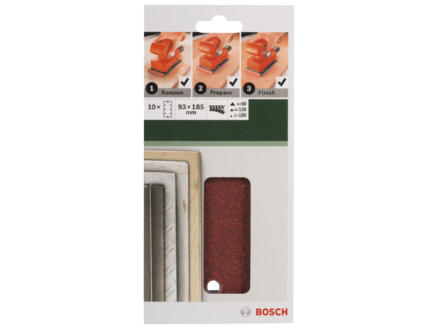 Bosch papier abrasif 185x93 mm 10 pièces