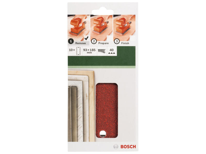 Bosch papier abrasif G40 185x93 mm 10 pièces
